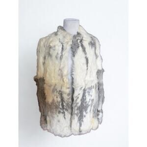 VTG 70s 80s Made in Korea Rabbit Fur Coat Jacket Women's S-M
